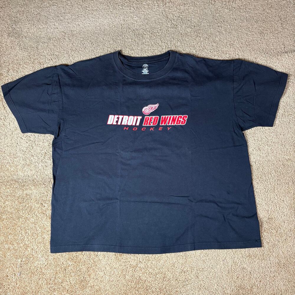 NHL Officials Merchandise Detroit Red Wings Black Shirt Men’s Sz 2XL Preowned